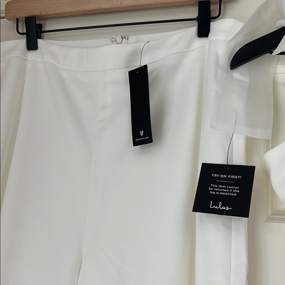NWT Lulu's Elegant White Two-Piece Set - Picture 6 of 8